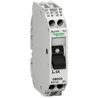 GB2CD07 - Circuit breaker, TeSys GB2, 1P+N, 2A, Icu 15kA at 240V, Thermal magnetic, DIN rail mounted - Schneider Electric - Circuit breaker, TeSys GB2, 1P+N, 2A, Icu 15kA at 240V, Thermal magnetic, DIN rail mounted - Schneider Electric - 0