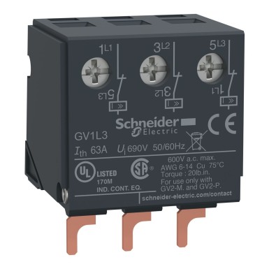 GV1L3 - Current limiter, TeSys Deca, 32A/690V, activation 1.5kA, Iq 100kA@400V, device mounting - Schneider Electric - Current limiter, TeSys Deca, 32A/690V, activation 1.5kA, Iq 100kA@400V, device mounting - Schneider Electric - 0