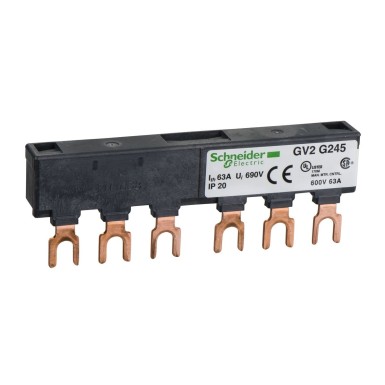 GV2G245 - TeSys GV - three-pole busbar - 63A - 2 branches - pitch 45 mm - Schneider Electric - TeSys GV - three-pole busbar - 63A - 2 branches - pitch 45 mm - Schneider Electric - 0