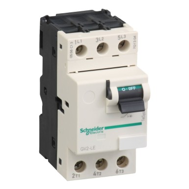 GV2LE07 - Motor circuit breaker,TeSys Deca frame 2,3P,2.5A,magnetic,toggle control,screw clamp terminals - Schneider Electric - Motor circuit breaker,TeSys Deca frame 2,3P,2.5A,magnetic,toggle control,screw clamp terminals - Schneider Electric - 0