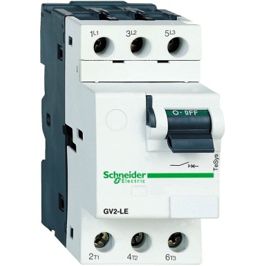 GV2LE14 - Motor circuit breaker,TeSys Deca frame 2,3P,10A,magnetic,toggle control,screw clamp terminals - Schneider Electric - Motor circuit breaker,TeSys Deca frame 2,3P,10A,magnetic,toggle control,screw clamp terminals - Schneider Electric - 0