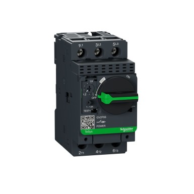 GV2P06 - Motor circuit breaker, TeSys Deca, 3P, 1 to 1.6A, thermal magnetic, screw clamp terminals, rotary handle - Schneider Electric - Motor circuit breaker, TeSys Deca, 3P, 1 to 1.6A, thermal magnetic, screw clamp terminals, rotary handle - Schneider Electric - 0