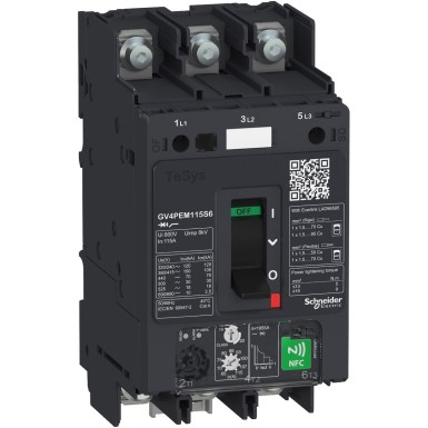 GV4PEM02N6 - Motor circuit breaker, TeSys GV4, 3P, 2A, Icu 50kA, thermal magnetic multifunction, lugs terminals - Schneider Electric - Motor circuit breaker, TeSys GV4, 3P, 2A, Icu 50kA, thermal magnetic multifunction, lugs terminals - Schneider Electric - 0