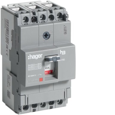 HDA040L - MCCB h3 x160 TM 3x40A 18kA - Hager - MCCB h3 x160 TM 3x40A 18kA - Hager - 0