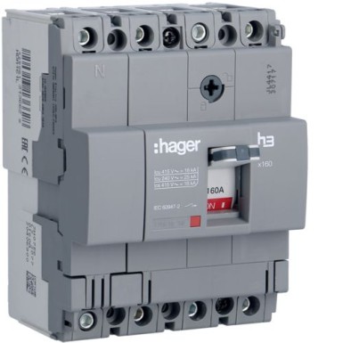 HDA161L - MCCB h3 x160 TM 4x160A 18kA - Hager - MCCB h3 x160 TM 4x160A 18kA - Hager - 0