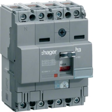 HHA026H - MCCB h3 x160 TM 4x25A 25kA - Hager - MCCB h3 x160 TM 4x25A 25kA - Hager - 0