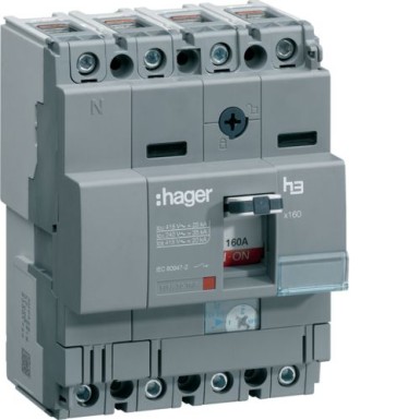 HHA161H - MCCB h3 x160 TM 4x160A 25kA - Hager - MCCB h3 x160 TM 4x160A 25kA - Hager - 0