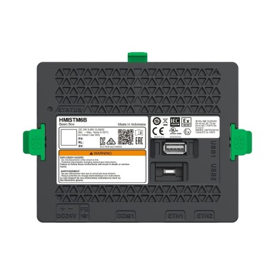 HMISTM6B - touch panel screen, Harmony ST6, spare part , rear module, 1COM, 2Ethernet, USB host&device, 24VDC - Schneider Electric - touch panel screen, Harmony ST6, spare part , rear module, 1COM, 2Ethernet, USB host&device, 24VDC - Schneider Electric - 3