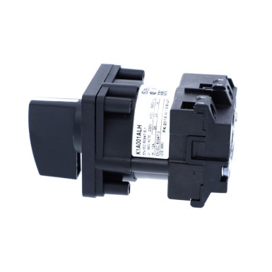 K1A001ALH - Cam switch, Harmony K, multifixing, plastic, 1 pole, 2 positions, 45°, 12A, 45x45mm,metallic legend, marked 0/1, 35mm black handle - Schneider Electric - Cam switch, Harmony K, multifixing, plastic, 1 pole, 2 positions, 45°, 12A, 45x45mm,metallic legend, marked 0/1, 35mm black handle - Schneider Electric - 3