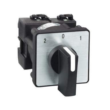 K1B001ULH - Cam changeover switch, Harmony K, multifixing, plastic, 1 pole, position 0, 45°, 12A, 45x45mm, metallic legend, marked 2/0/1, 35mm black handle - Schneider Electric - Cam changeover switch, Harmony K, multifixing, plastic, 1 pole, position 0, 45°, 12A, 45x45mm, metallic legend, marked 2/0/1, 35mm black handle - Schneider Electric - 0