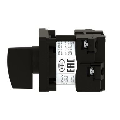 K1B001ULH - Cam changeover switch, Harmony K, multifixing, plastic, 1 pole, position 0, 45°, 12A, 45x45mm, metallic legend, marked 2/0/1, 35mm black handle - Schneider Electric - Cam changeover switch, Harmony K, multifixing, plastic, 1 pole, position 0, 45°, 12A, 45x45mm, metallic legend, marked 2/0/1, 35mm black handle - Schneider Electric - 1