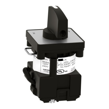 K1B001ULH - Cam changeover switch, Harmony K, multifixing, plastic, 1 pole, position 0, 45°, 12A, 45x45mm, metallic legend, marked 2/0/1, 35mm black handle - Schneider Electric - Cam changeover switch, Harmony K, multifixing, plastic, 1 pole, position 0, 45°, 12A, 45x45mm, metallic legend, marked 2/0/1, 35mm black handle - Schneider Electric - 4