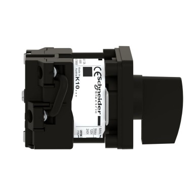 K1B001ULH - Cam changeover switch, Harmony K, multifixing, plastic, 1 pole, position 0, 45°, 12A, 45x45mm, metallic legend, marked 2/0/1, 35mm black handle - Schneider Electric - Cam changeover switch, Harmony K, multifixing, plastic, 1 pole, position 0, 45°, 12A, 45x45mm, metallic legend, marked 2/0/1, 35mm black handle - Schneider Electric - 6