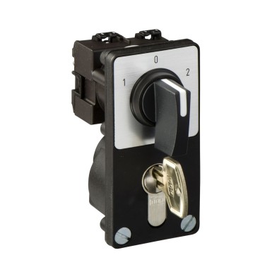 K1B001UZ4 - Cam changeover switch, Harmony K, screw mounting, plastic, 1 pole, 2 positions, position 0, 60°, 12A, black handle, key operated lock - Schneider Electric - Cam changeover switch, Harmony K, screw mounting, plastic, 1 pole, 2 positions, position 0, 60°, 12A, black handle, key operated lock - Schneider Electric - 0