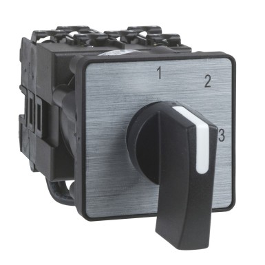 K1B006TLH - Complete cam switch, Harmony K, changeover switch, 45 x 45mm, 1P, with off position, 45 degree angle, 12A, black marked 2-0-1, screw mounting - Schneider Electric - Complete cam switch, Harmony K, changeover switch, 45 x 45mm, 1P, with off position, 45 degree angle, 12A, black marked 2-0-1, screw mounting - Schneider Electric - 0