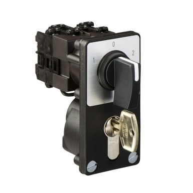 K1F003UZ4 - Cam changeover switch, Harmony K, screw mounting, plastic, 3 poles, 3 positions marked 1/0/2, position 0, 60°, 12A, black handle, key operated lock - Schneider Electric - Cam changeover switch, Harmony K, screw mounting, plastic, 3 poles, 3 positions marked 1/0/2, position 0, 60°, 12A, black handle, key operated lock - Schneider Electric - 0