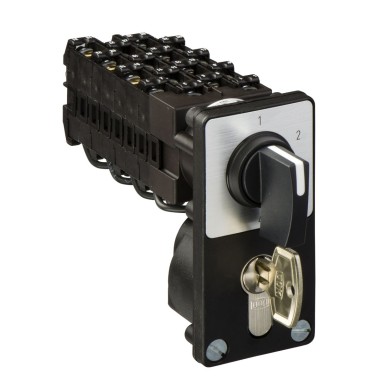 K1Q034NZ4 - Cam stepping switch, Harmony K, screw mounting, plastic, 4 poles, 4 steps marked 1/2/3/4, 60°, 12A, black handle, key operated lock - Schneider Electric - Cam stepping switch, Harmony K, screw mounting, plastic, 4 poles, 4 steps marked 1/2/3/4, 60°, 12A, black handle, key operated lock - Schneider Electric - 0