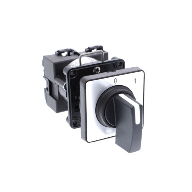 K2A001ALH - Cam switch, Harmony K, multifixing, plastic, 1 pole, 2 positions, 45°, 20A, 45x45mm,metallic legend, marked 0/1, 35mm black handle - Schneider Electric - Cam switch, Harmony K, multifixing, plastic, 1 pole, 2 positions, 45°, 20A, 45x45mm,metallic legend, marked 0/1, 35mm black handle - Schneider Electric - 0