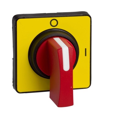 KCC1LH - Cam switch operating head, Harmony K, Ш 22mm, plastic, 45x45mm, yellow legend, red handle, 90° - Schneider Electric - Cam switch operating head, Harmony K, Ш 22mm, plastic, 45x45mm, yellow legend, red handle, 90° - Schneider Electric - 0