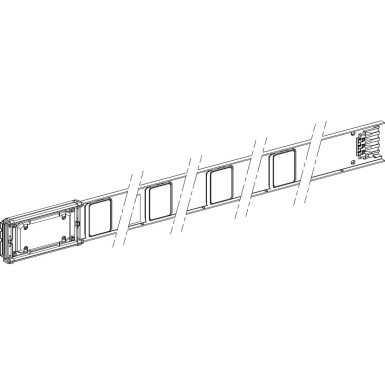 KNA100ED4204 - Straight distribution length, Canalis KN, additional, aluminium, 100A, 3L+N+PE, fixed length 2m, 4 outlets, RAL9001 - Schneider Electric - Straight distribution length, Canalis KN, additional, aluminium, 100A, 3L+N+PE, fixed length 2m, 4 outlets, RAL9001 - Schneider Electric - 0