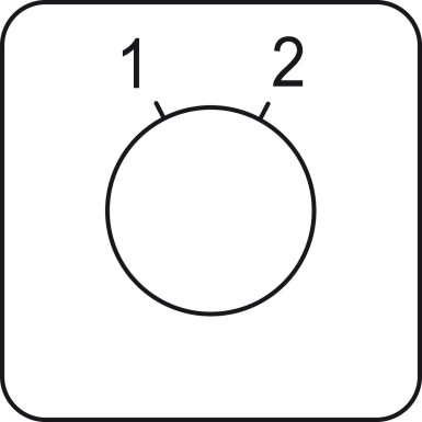 KZ18061 - Legend for cam switch, Harmony K, use Ш 22mm hole mounting heads, 45X45mm, metallic color, marked 1 - 2, 60° - Schneider Electric - Legend for cam switch, Harmony K, use Ш 22mm hole mounting heads, 45X45mm, metallic color, marked 1 - 2, 60° - Schneider Electric - 0