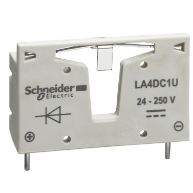 LA4DC1U - TeSys D suppressor module diodes 12...250 V DC - Schneider Electric - TeSys D suppressor module diodes 12...250 V DC - Schneider Electric - 0