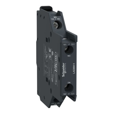 LAD8N11 - Auxiliary contact block, TeSys Deca, 1NO+1NC, side mounting, screw clamp terminals - Schneider Electric - Auxiliary contact block, TeSys Deca, 1NO+1NC, side mounting, screw clamp terminals - Schneider Electric - 0