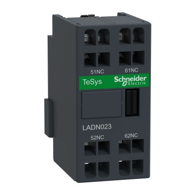 LADN023 - Auxiliary contact block, TeSys Deca, 2NC, front mounting, spring terminals - Schneider Electric - Auxiliary contact block, TeSys Deca, 2NC, front mounting, spring terminals - Schneider Electric - 0