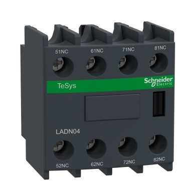 LADN04 - TeSys D - front auxiliary contact block - 0NO+4O - screw clamp terminals - Schneider Electric - TeSys D - front auxiliary contact block - 0NO+4O - screw clamp terminals - Schneider Electric - 0