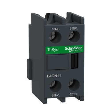 LADN11 - Auxiliary contact block, TeSys Deca, 1NO+1NC, front mounting, screw clamp terminals - Schneider Electric - Auxiliary contact block, TeSys Deca, 1NO+1NC, front mounting, screw clamp terminals - Schneider Electric - 0