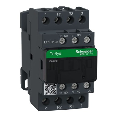 LC1D128F7 - Contactor, TeSys Deca, 4P(2NO+2NC), AC-1, 0 to 440V, 25A, 110VAC 50/60Hz coil - Schneider Electric - Contactor, TeSys Deca, 4P(2NO+2NC), AC-1, 0 to 440V, 25A, 110VAC 50/60Hz coil - Schneider Electric - 0