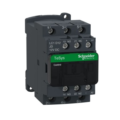 LC1D12JD - TeSys Deca contactor 3P(3 NO) AC3/AC3e <= 440 V 12 A 12 V DC coil - Schneider Electric - TeSys Deca contactor 3P(3 NO) AC3/AC3e <= 440 V 12 A 12 V DC coil - Schneider Electric - 0