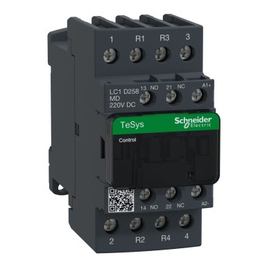 LC1D258MD - TeSys Deca contactor 4P(2 NO + 2 NC) AC1 <= 440 V 40 A 220 V DC coil - Schneider Electric - TeSys Deca contactor 4P(2 NO + 2 NC) AC1 <= 440 V 40 A 220 V DC coil - Schneider Electric - 0