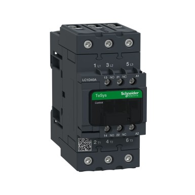 LC1D40AM7 - Contactor, TeSys Deca, 3P(3 NO), AC-3/AC-3e, 0 to 440V, 40A, 220VAC 50/60Hz coil - Schneider Electric - Contactor, TeSys Deca, 3P(3 NO), AC-3/AC-3e, 0 to 440V, 40A, 220VAC 50/60Hz coil - Schneider Electric - 0