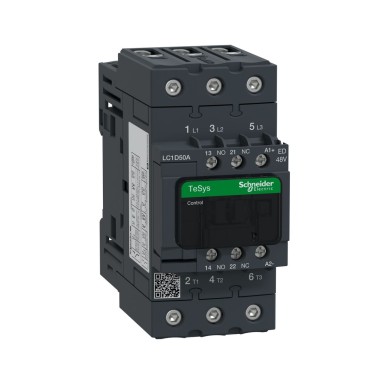 LC1D50AED - TeSys Deca contactor 3P(3 NO) AC3 <= 440 V 50 A 48 V DC standard coil - Schneider Electric - TeSys Deca contactor 3P(3 NO) AC3 <= 440 V 50 A 48 V DC standard coil - Schneider Electric - 0