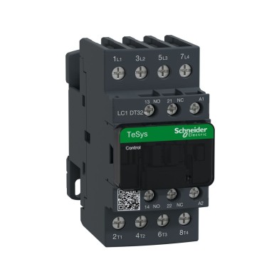 LC1DT32B7 - Contactor, TeSys Deca, 4P(4 NO), AC-1, <= 440V, 32A, 24V AC 50/60Hz coil, screw terminal - Schneider Electric - Contactor, TeSys Deca, 4P(4 NO), AC-1, <= 440V, 32A, 24V AC 50/60Hz coil, screw terminal - Schneider Electric - 0