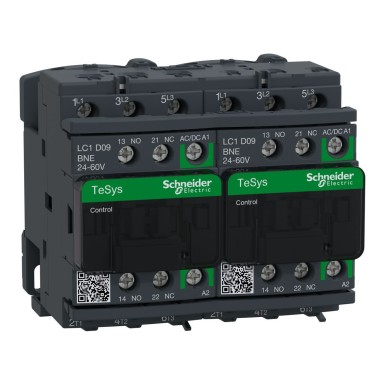 LC2D09BNE - TeSys Deca reversing contactor 3P <= 440 V 9 A AC3 24...60 V AC/DC coil - Schneider Electric - TeSys Deca reversing contactor 3P <= 440 V 9 A AC3 24...60 V AC/DC coil - Schneider Electric - 0