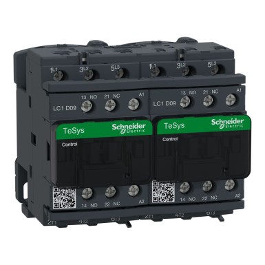 LC2D09E7 - TeSys LC2D - reversing contactor - 3P - AC-3 440V - 9A - 48Vac coil - Schneider Electric - TeSys LC2D - reversing contactor - 3P - AC-3 440V - 9A - 48Vac coil - Schneider Electric - 0