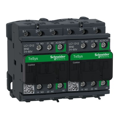 LC2D12BNE - TeSys Deca reversing contactor 3P <= 440 V 12 A AC3 24...60 V AC/DC coil - Schneider Electric - TeSys Deca reversing contactor 3P <= 440 V 12 A AC3 24...60 V AC/DC coil - Schneider Electric - 0