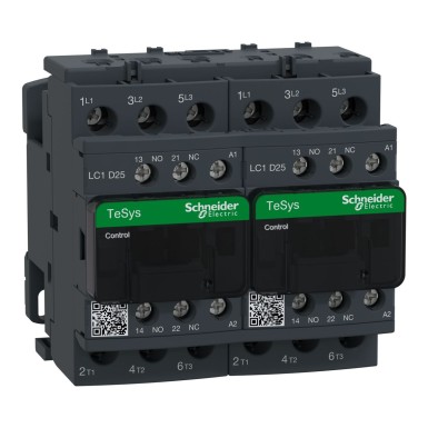 LC2D25B7 - TeSys Deca reversing contactor,3P(3NO),AC-3,<=440V 25A,24V AC coil - Schneider Electric - TeSys Deca reversing contactor,3P(3NO),AC-3,<=440V 25A,24V AC coil - Schneider Electric - 0