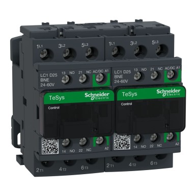 LC2D25BNE - TeSys Deca reversing contactor 3P <= 440 V 25 A AC3 24...60 V AC/DC coil - Schneider Electric - TeSys Deca reversing contactor 3P <= 440 V 25 A AC3 24...60 V AC/DC coil - Schneider Electric - 0