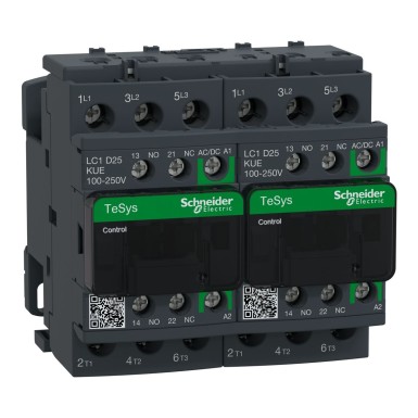 LC2D25KUE - TeSys Deca reversing contactor 3P <= 440 V 25 A AC3 100...250 V AC/DC coil - Schneider Electric - TeSys Deca reversing contactor 3P <= 440 V 25 A AC3 100...250 V AC/DC coil - Schneider Electric - 0