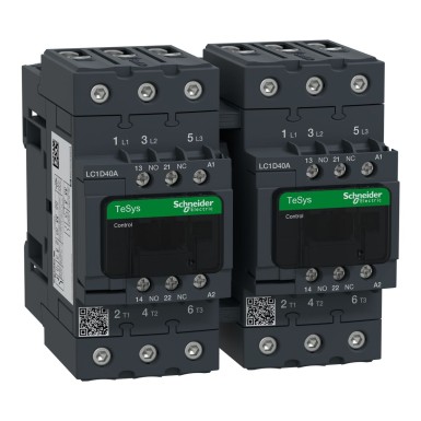 LC2D40AB7 - TeSys Deca reversing contactor 3P(3 NO) AC3 <= 440 V 40 A 24 V AC coil - Schneider Electric - TeSys Deca reversing contactor 3P(3 NO) AC3 <= 440 V 40 A 24 V AC coil - Schneider Electric - 0