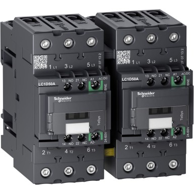 LC2D50ABNE - TeSys Deca reversing contactor 3P <= 440 V 50 A AC3 24...60 V AC/DC coil - Schneider Electric - TeSys Deca reversing contactor 3P <= 440 V 50 A AC3 24...60 V AC/DC coil - Schneider Electric - 0