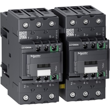 LC2D65AKUE - TeSys Deca reversing contactor 3P <= 440 V 65 A AC3 100...250 V AC/DC coil - Schneider Electric - TeSys Deca reversing contactor 3P <= 440 V 65 A AC3 100...250 V AC/DC coil - Schneider Electric - 0