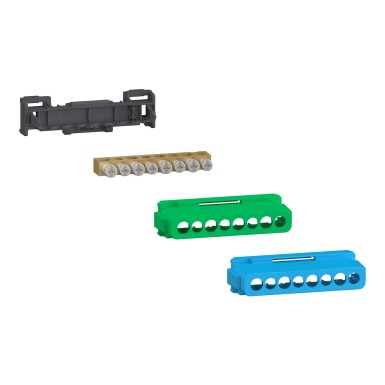 LGYT2A08 - Terminal block set, Linergy, 8 holes, 4x16 mm² + 4x10 mm², for ground or neutral connection - Schneider Electric - Terminal block set, Linergy, 8 holes, 4x16 mm² + 4x10 mm², for ground or neutral connection - Schneider Electric - 0