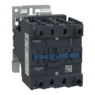 LP1D40008BD - TeSys Deca contactor 4P(2 NO + 2 NC) AC1 <= 440 V 60 A 24 V DC coil - Schneider Electric - TeSys Deca contactor 4P(2 NO + 2 NC) AC1 <= 440 V 60 A 24 V DC coil - Schneider Electric - 0