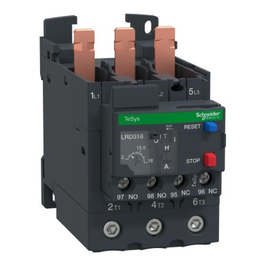 LR3D318 - Thermal overload relay, TeSys Deca, 690VAC, 12 to 18A, 1NO+1NC, class 10A, for unbalanced loads - Schneider Electric - Thermal overload relay, TeSys Deca, 690VAC, 12 to 18A, 1NO+1NC, class 10A, for unbalanced loads - Schneider Electric - 0