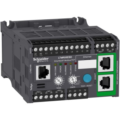 LTMR08EBD - Motor controller, TeSys T, Motor Management, Ethernet/IP, Modbus/TCP, 6 logic inputs, 3 logic outputs, 0.4 to 8A, 24VDC - Schneider Electric - Motor controller, TeSys T, Motor Management, Ethernet/IP, Modbus/TCP, 6 logic inputs, 3 logic outputs, 0.4 to 8A, 24VDC - Schneider Electric - 0