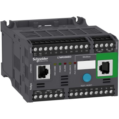 LTMR08MBD - Motor Management, TeSys T, motor controller, Modbus, 6 logic inputs, 3 relay logic outputs, 0.4 to 8A, 24VDC - Schneider Electric - Motor Management, TeSys T, motor controller, Modbus, 6 logic inputs, 3 relay logic outputs, 0.4 to 8A, 24VDC - Schneider Electric - 0